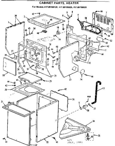 Cabinet parts heater