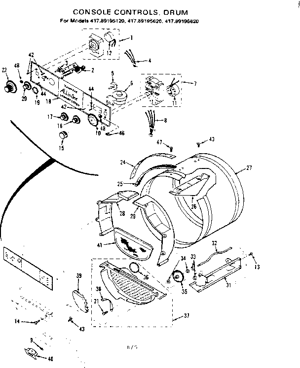 Console controls, drum