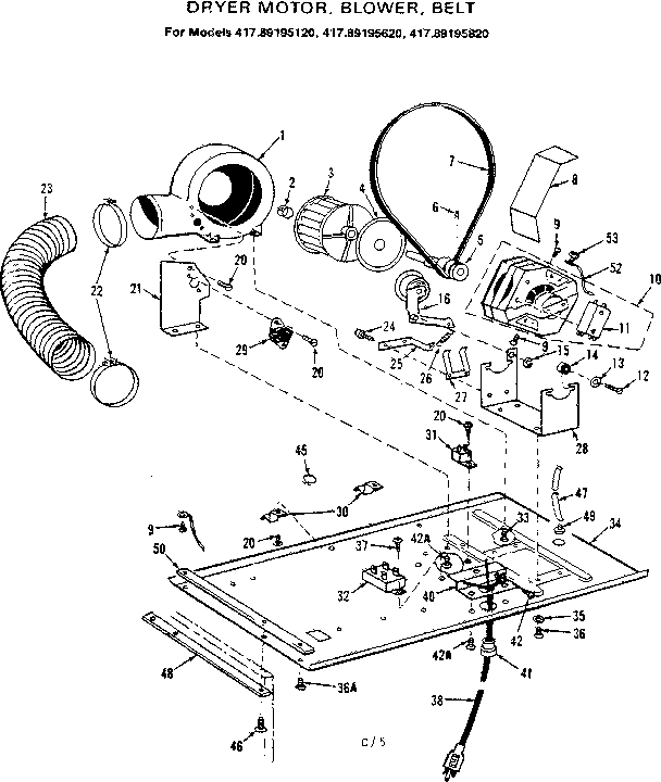 DRYER MOTOR, BLOWER BELT