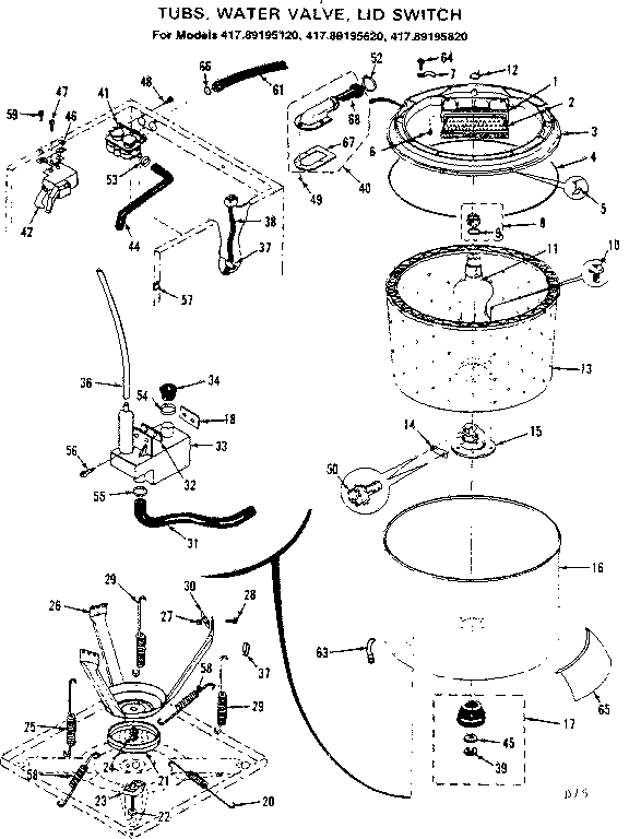 TUBS, WATER VALVE, LID SWITCH