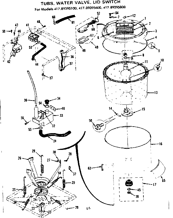 TUBS WATER VALVE LID SWITCH