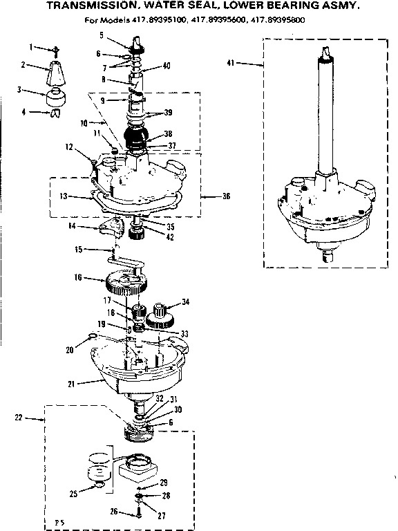TRANSMISSION WATER SEAL LOWER BEARING ASMY