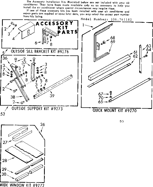 Accessory kit parts