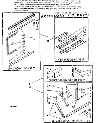Accessory kit parts