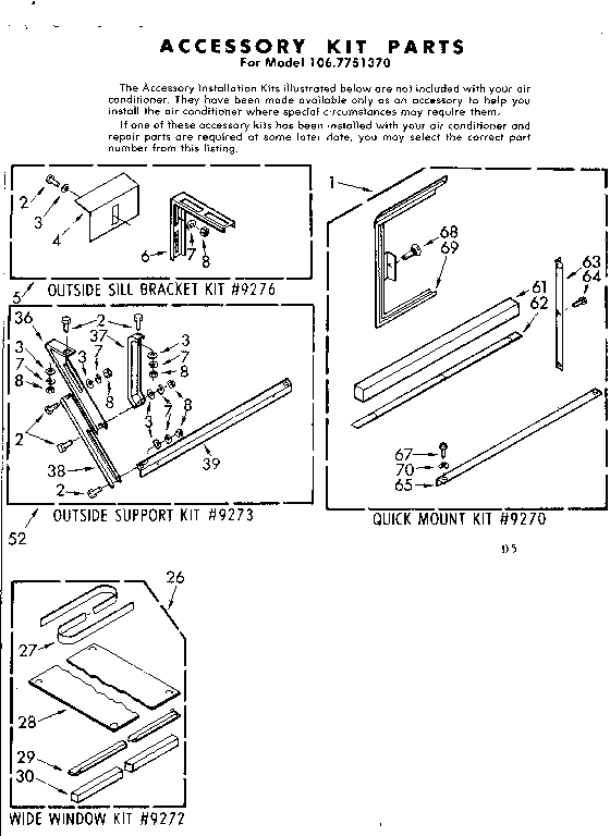 Accessory kit parts