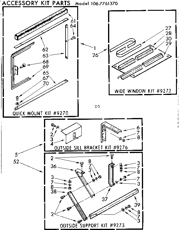 Accessory kit parts