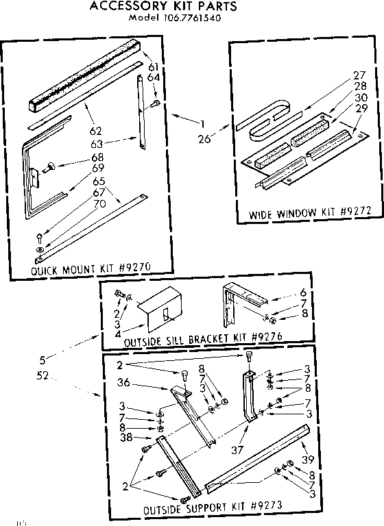 Accessory kit parts