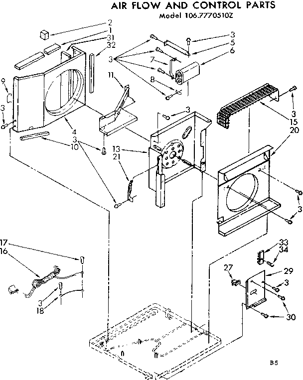 Air flow and control parts