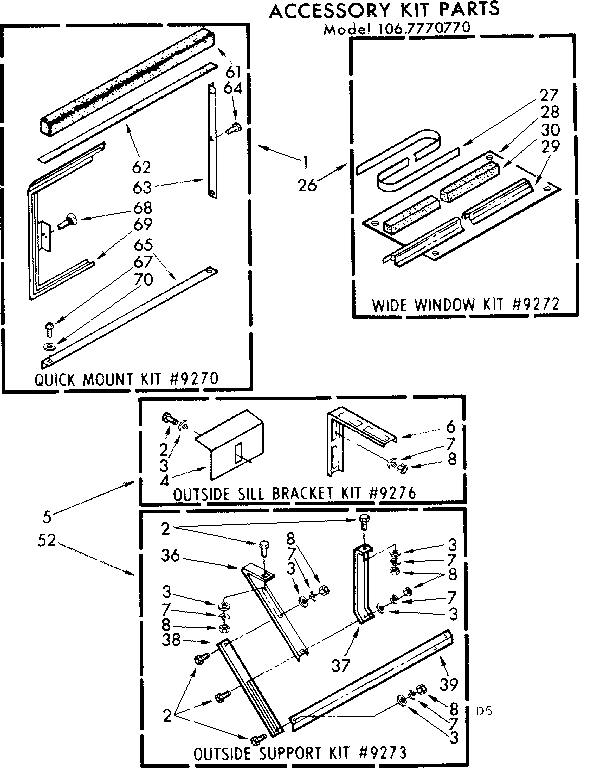 Accessory kit parts