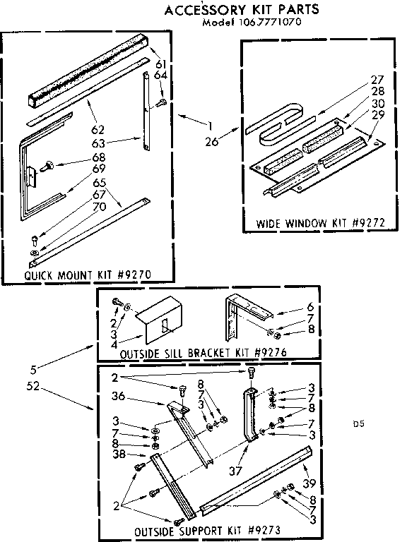 Accessory kit parts