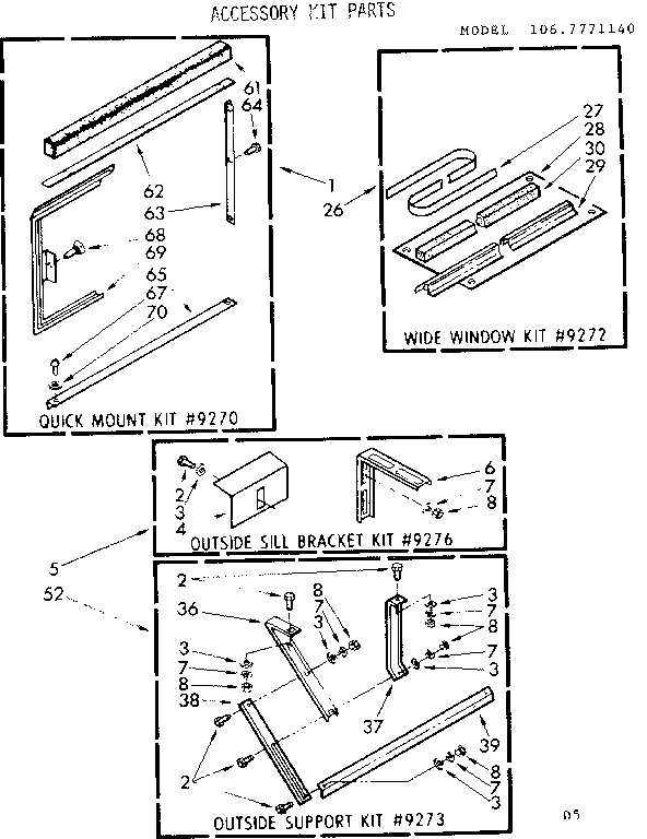 Accessory kit parts