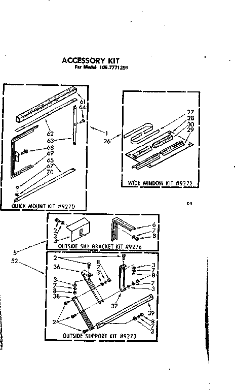Accessory kit parts