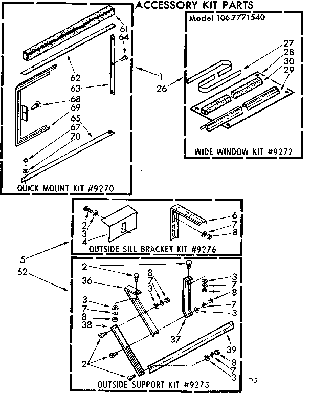 Accessory kit parts