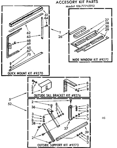 Accessory kit parts