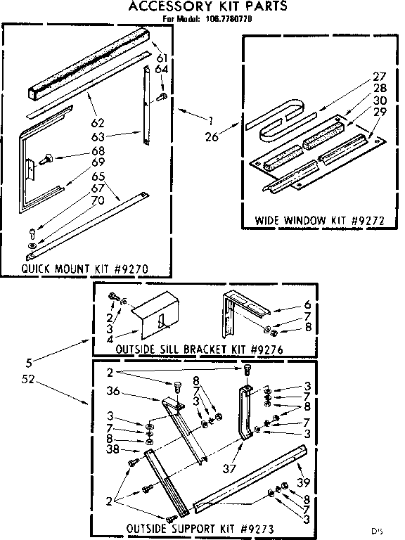 Accessory kit parts