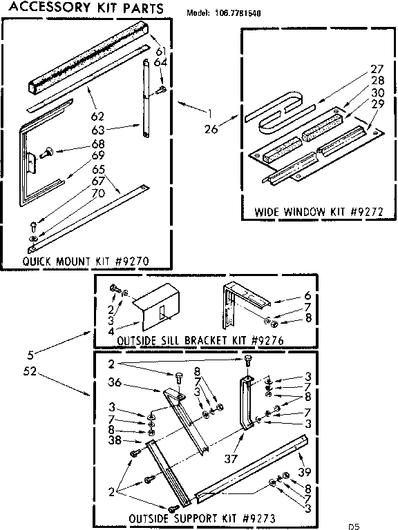 Accessory kit parts