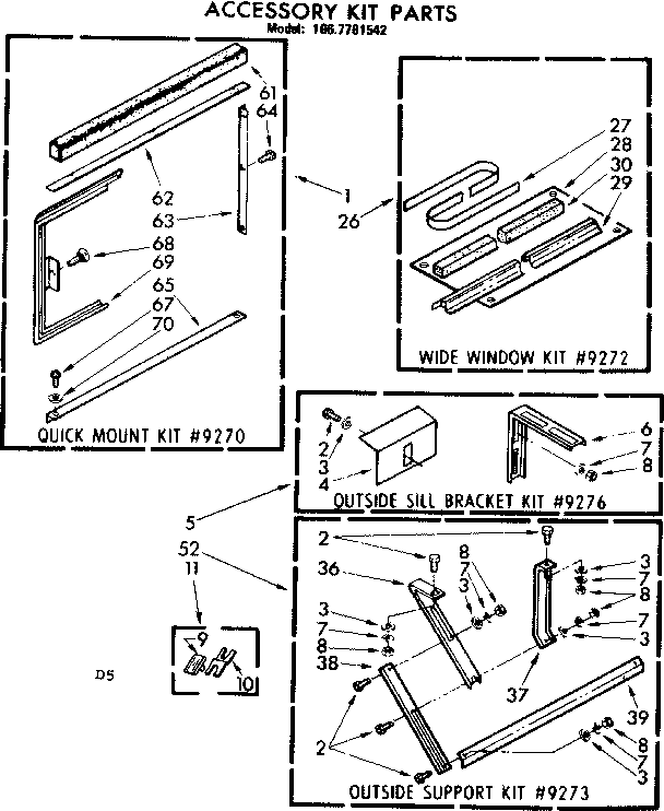 Accessory kit parts