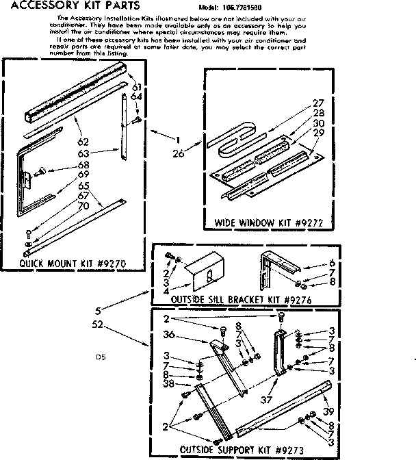 Accessory kit parts