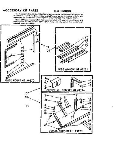 Accessory kit parts