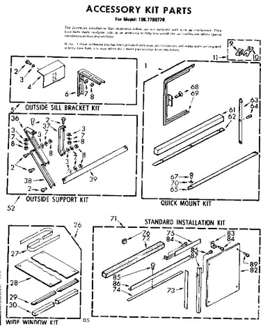 Accessory kit parts
