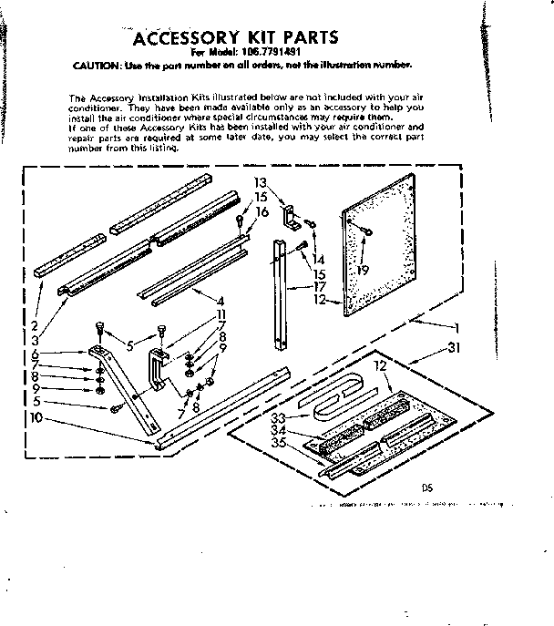 Accessory kit parts