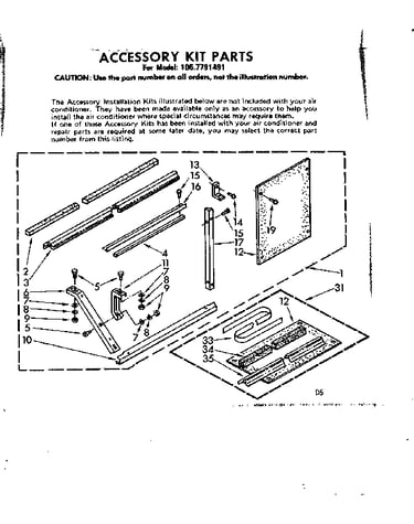 Accessory kit parts