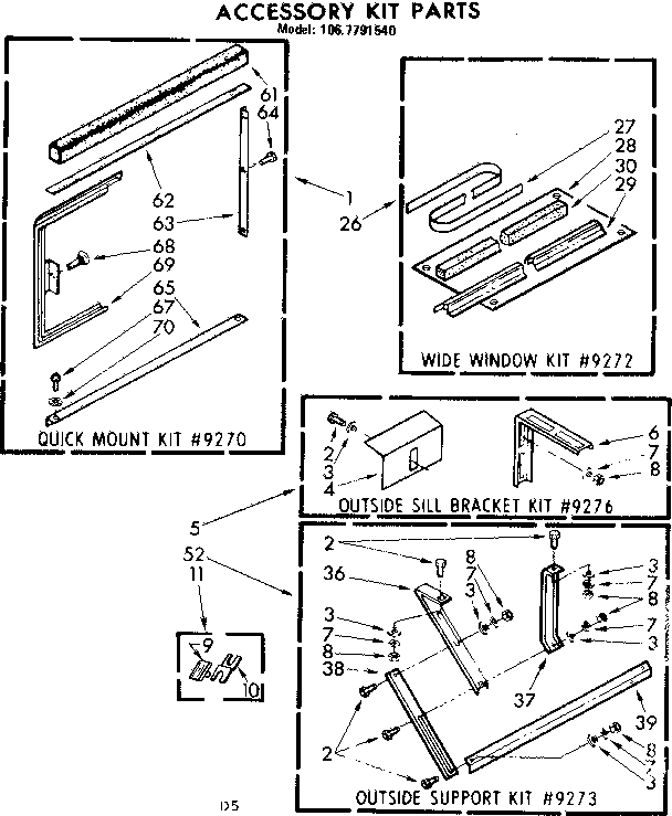 Accessory kit parts