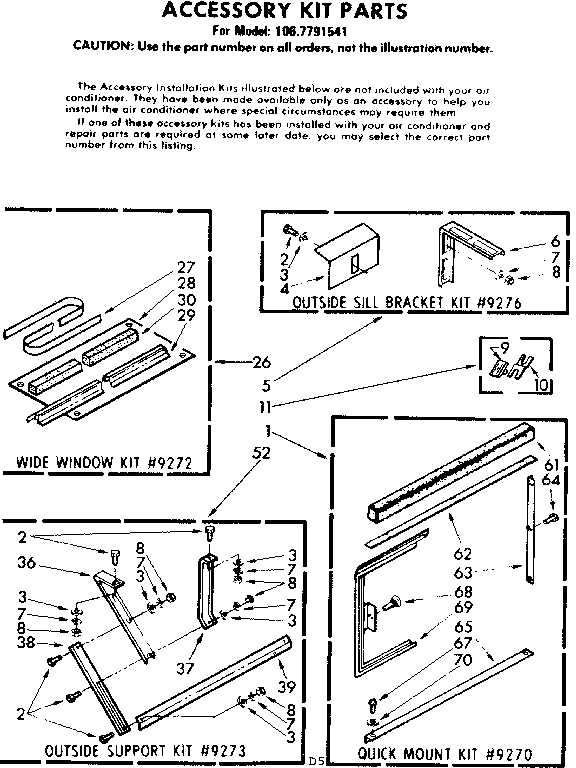 Accessory kit parts