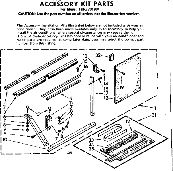 Accessory kit parts