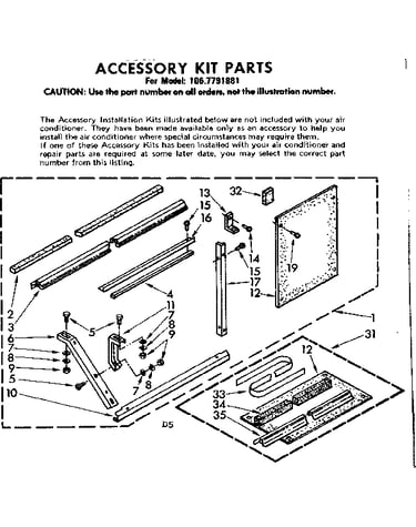Accessory kit parts