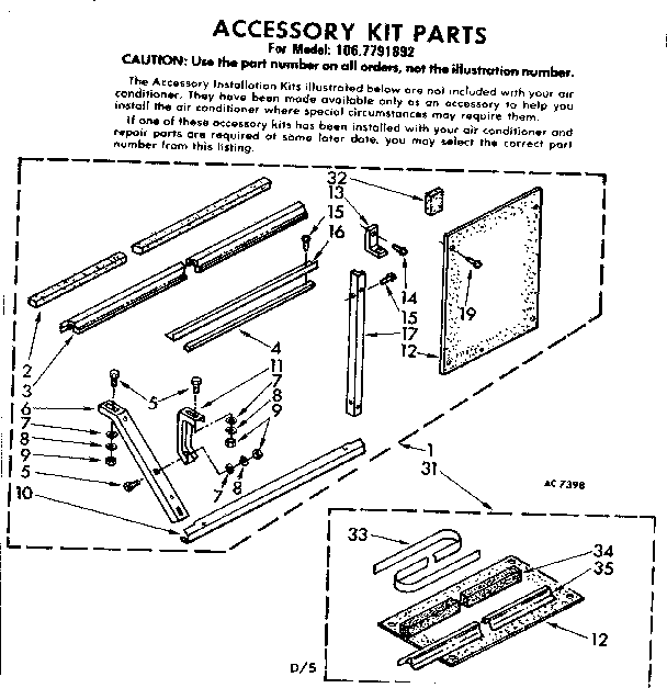 Accessory kit parts