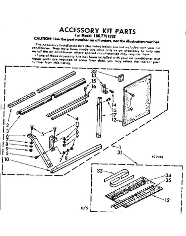 Accessory kit parts