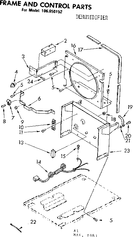 Frame and control parts