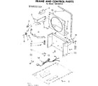 Kenmore 106850153 frame and control parts diagram