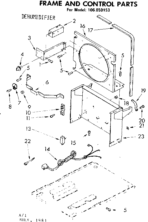 Frame and control parts