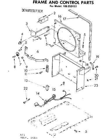 Frame and control parts