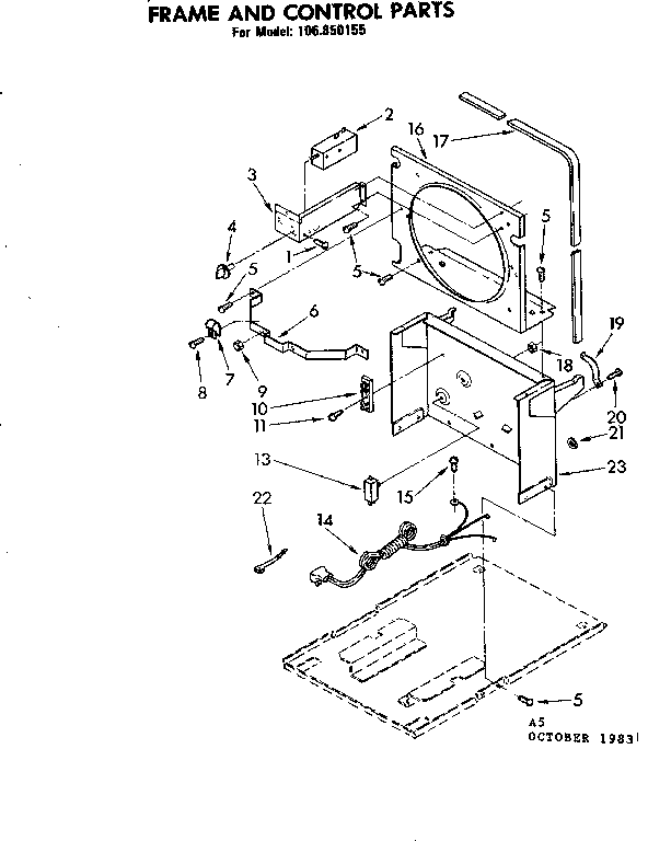Frame and control parts