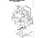 Kenmore 106850301 frame and control parts diagram