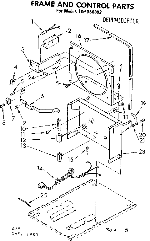 Frame and control parts