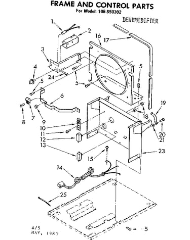 Frame and control parts