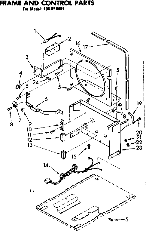 Frame and control parts