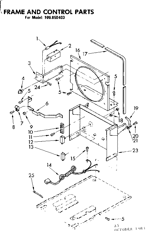 Frame and control parts