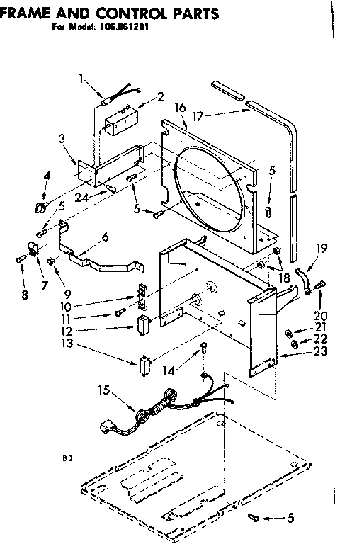 Frame and control parts