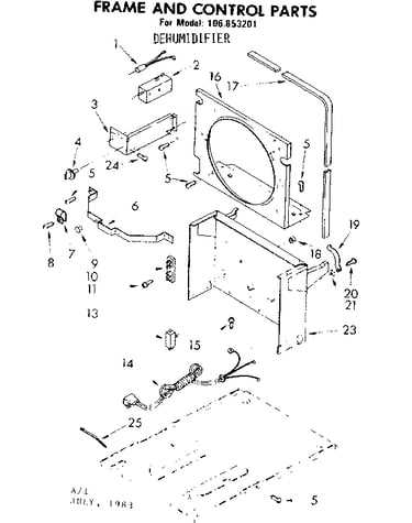 Frame and control parts