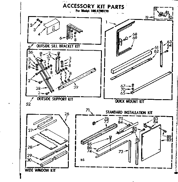 Accessory kit parts