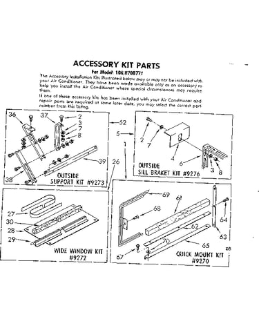 Accessory kit parts