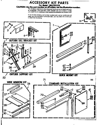 Accessory kit parts