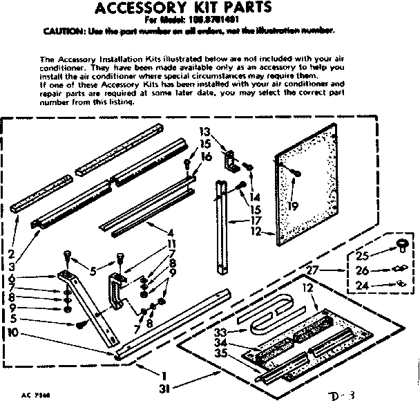 Accessory kit parts