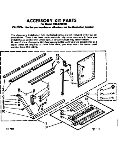 Accessory kit parts