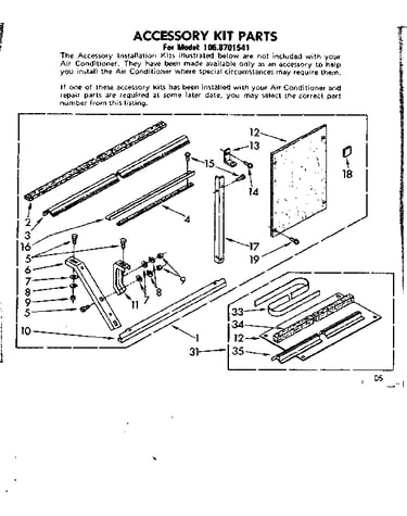Accessory kit parts